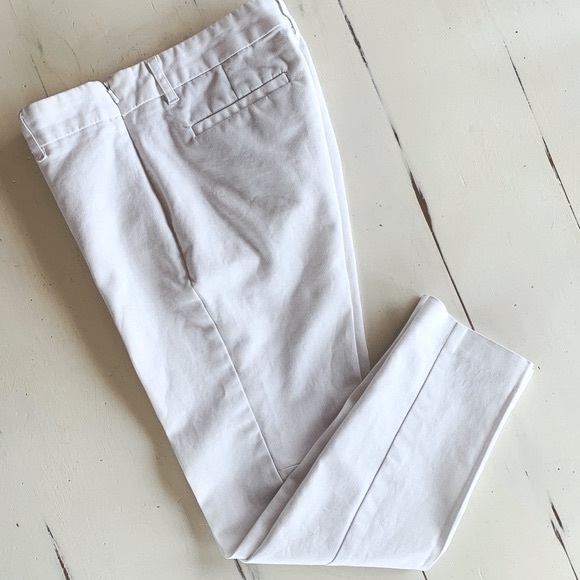 Willi Smith White Crop Pants - White Straight Leg Capris Pants - Size 4 - Picture 7 of 15